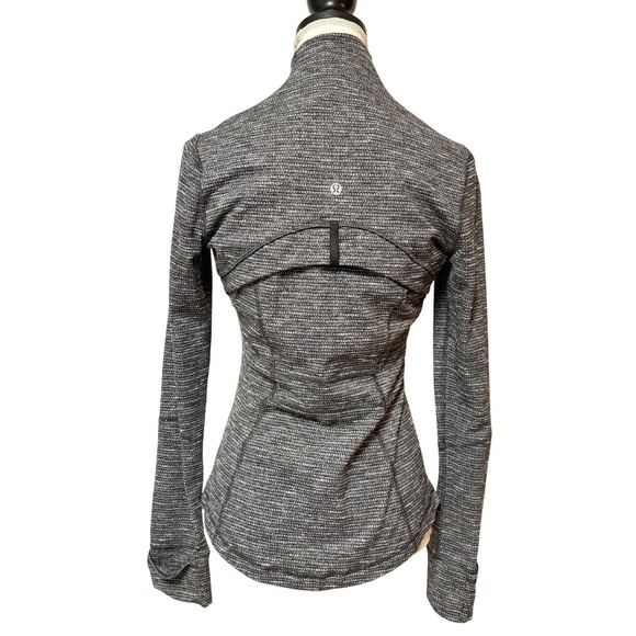 LULULEMON DEFINE SZ 6 Jacket SUITED JACQUARD Black White Heathered Soft Luon EUC - Picture 2 of 5